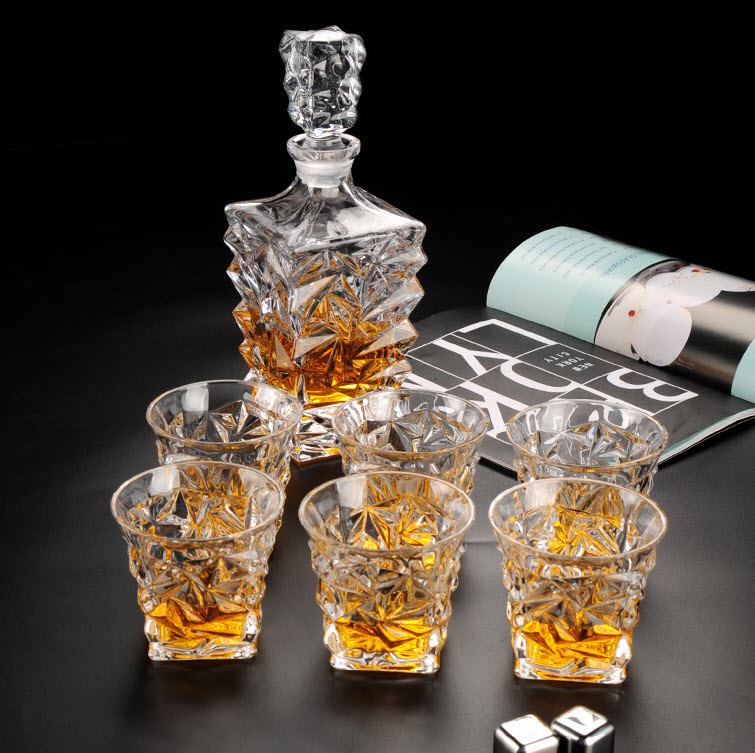 Bộ bình ly uống whisky pha lê bình đựng whisky ly whisky JX100108