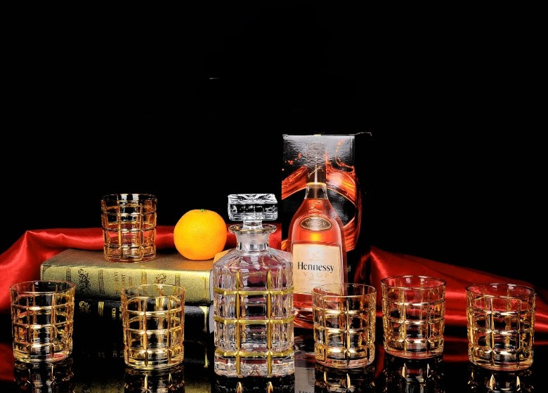 Bộ bình ly uống rượu tây pha lê uống whisky JX923204