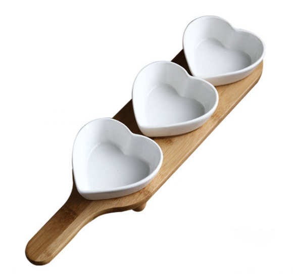 Khay đựng bánh kẹo topping uống trà sứ trắng JD7562