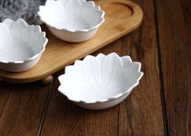 Khay đựng bánh kẹo topping uống trà sứ trắng JD7562