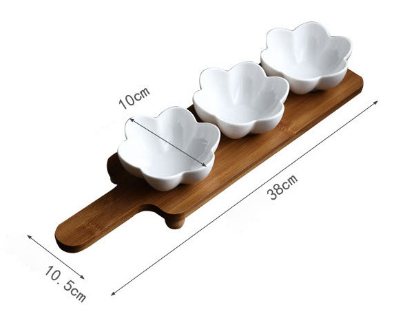 Khay đựng bánh kẹo topping uống trà sứ trắng JD7562