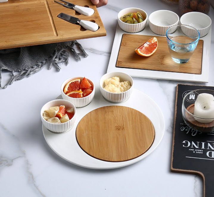 Dĩa sứ kèm khay gia vị nhà hàng Garley JD7249