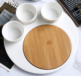Dĩa sứ kèm khay gia vị nhà hàng Garley JD7249