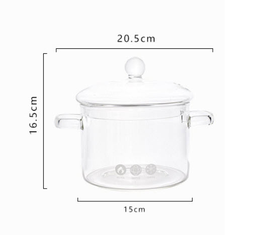 Nồi thủy tinh mini nấu mì 15cm Flange FL001