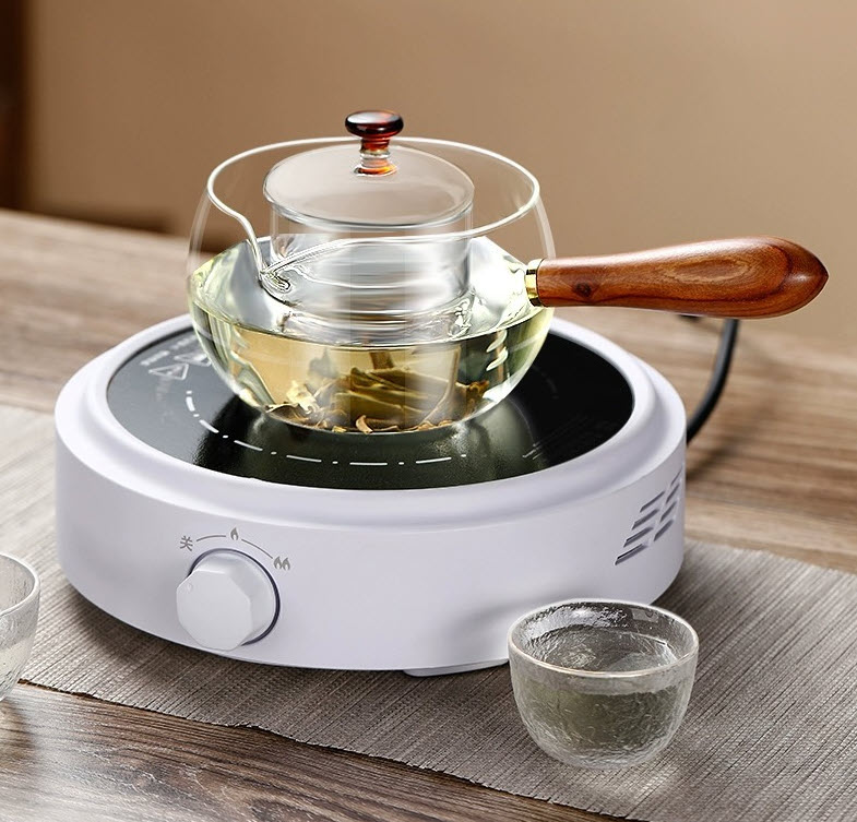Ấm pha trà thủy tinh tay cầm gỗ 500ml Peaceful XH059