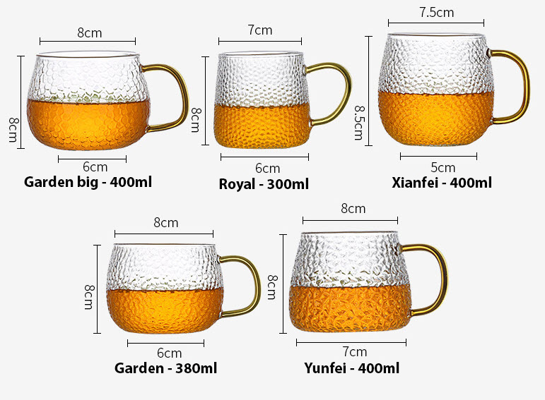 Ly thủy tinh handmade 400ml Peaceful XH121
