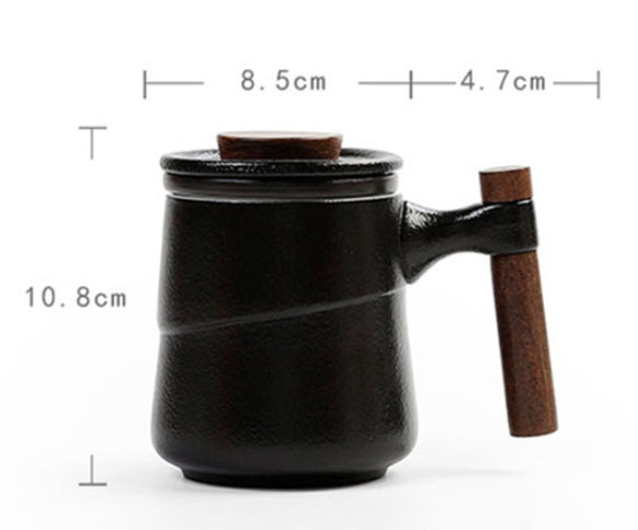 Ly pha trà có lõi lọc bằng gốm sứ có nắp 350ml TV005
