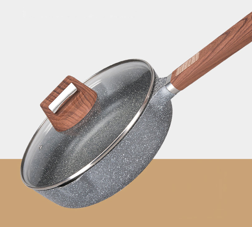 Chảo vân đá nắp kính 28cm CookerHene J2019006