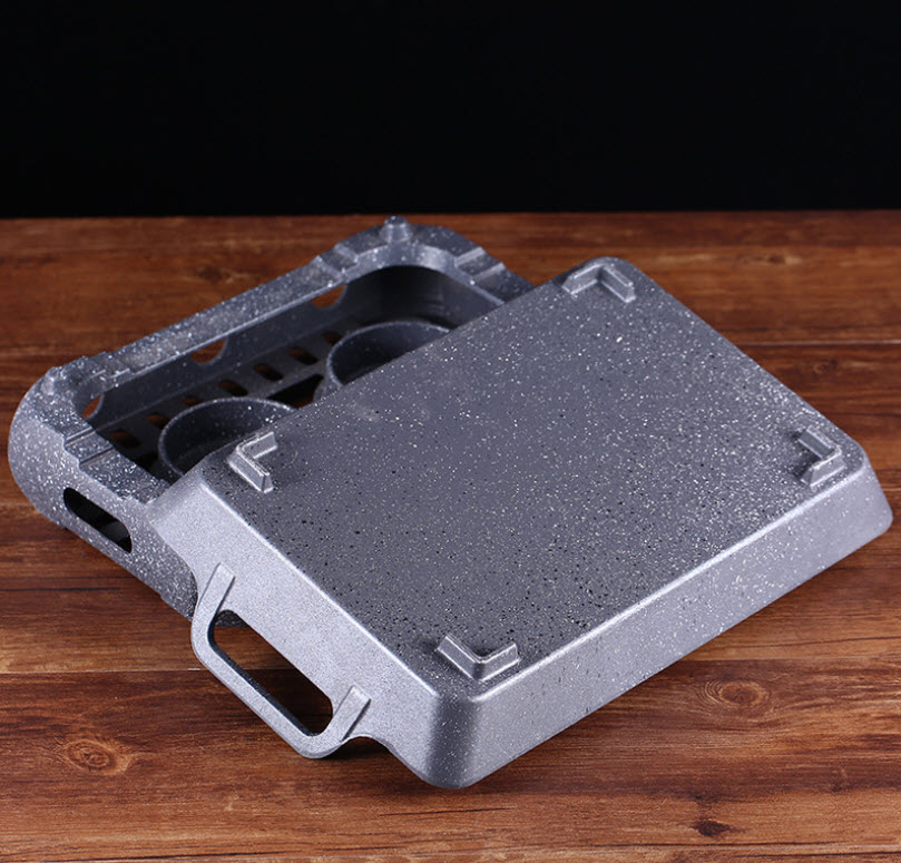 Khay hâm nóng hải sản hấp cá giữ nóng thức ăn buffet kèm bếp cồn XF018