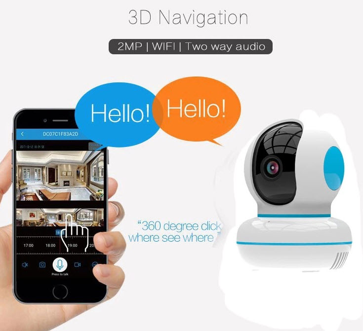 Camera quan sát wifi 360 độ 1080p Speed PTC23B