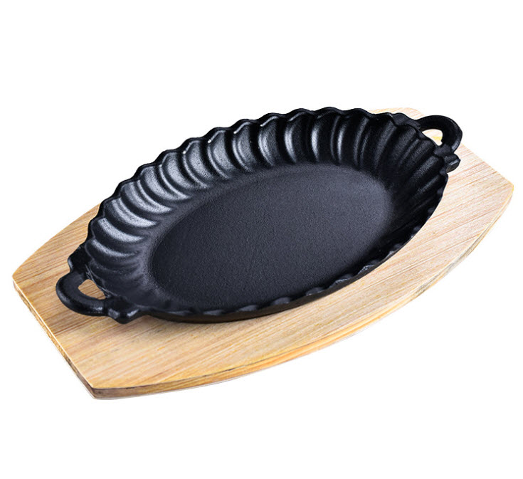 Chảo gang oval ăn beefsteak Dubidu TB12SRY