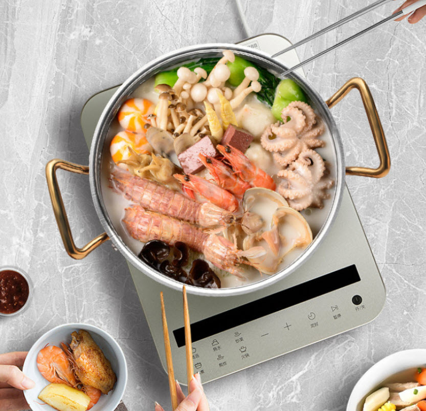 Nồi inox 304 vân búa mạ vàng cấu tạo 3 lớp C0172G