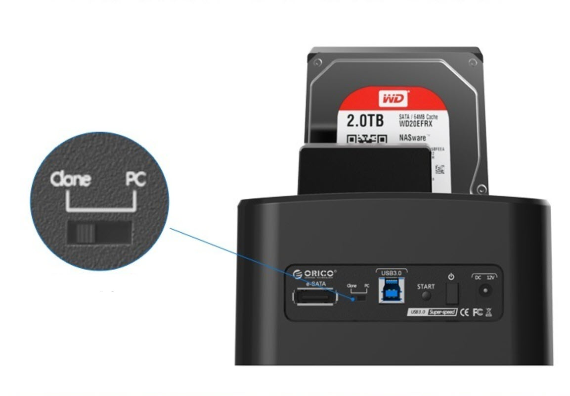 Dock đọc ổ cứng hỗ trợ clone Orico 8628SUS3C chuẩn USB3.0