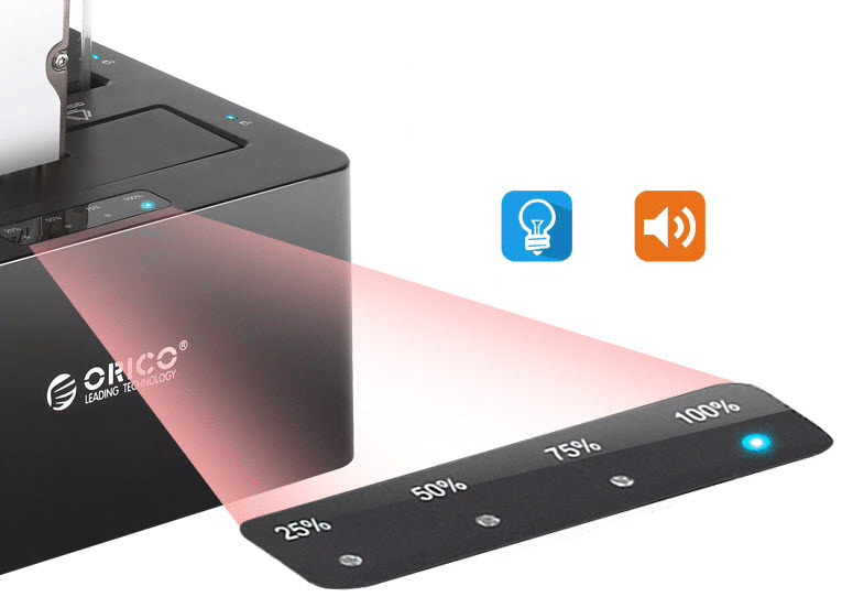 Dock đọc ổ cứng 2.5 inch hỗ trợ 16TB Orico 6629US3C chuẩn USB3.0