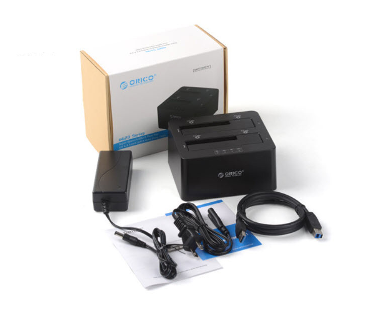 Dock đọc ổ cứng 2.5 inch hỗ trợ 16TB Orico 6629US3C chuẩn USB3.0