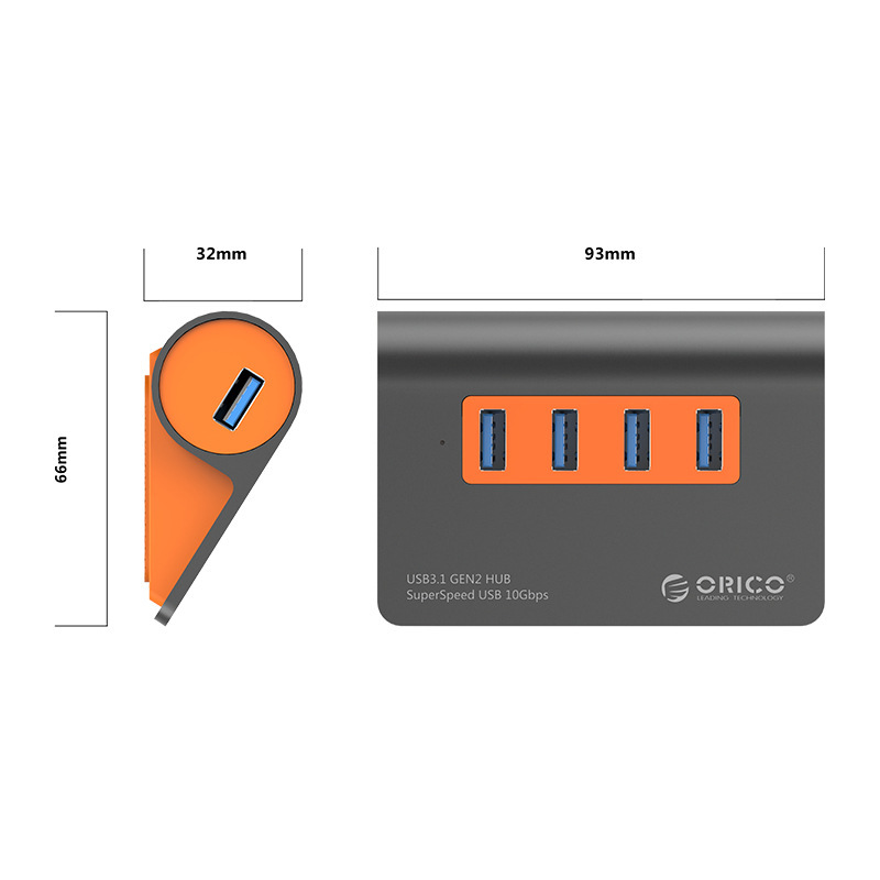Hub bộ chia usb 4 cổng Orico M3H4G2 chuẩn USB3.1
