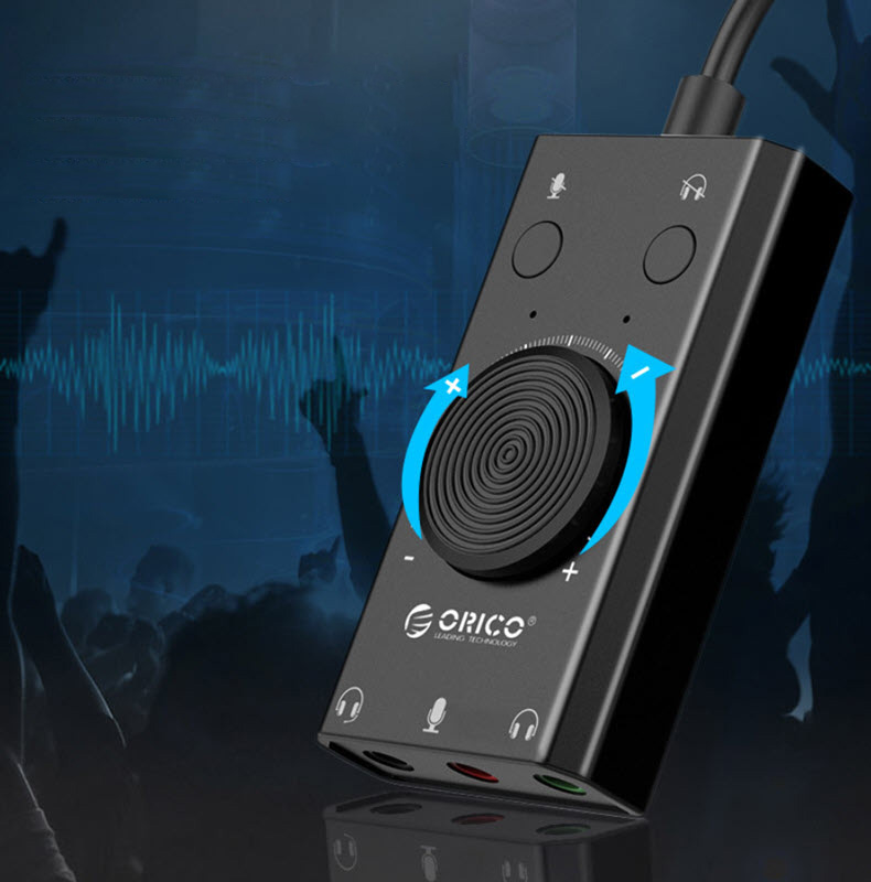 Sound card gắn ngoài Orico SC2 hỗ trợ 2 tai nghe và 1 mic