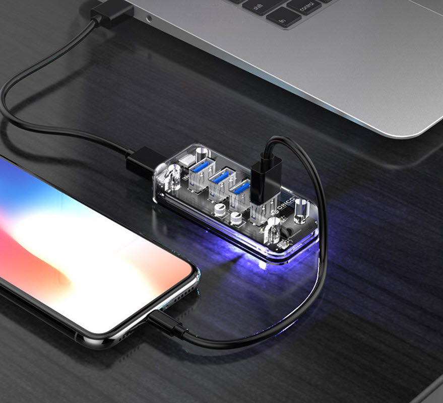 Hub bộ chia usb 4 cổng Orico F4UU3CR chuẩn USB3.0