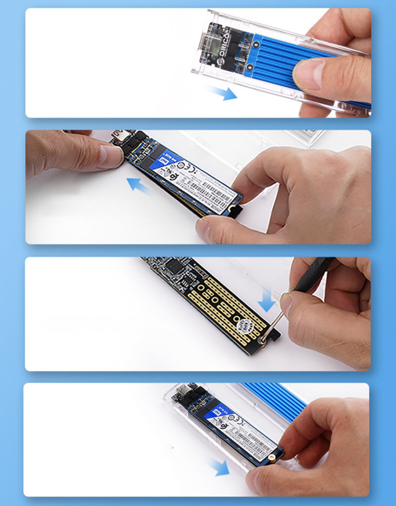 Box đựng ổ cứng SSD M.2 NVME Orico TCM2C3 chuẩn USB3.1 type-C