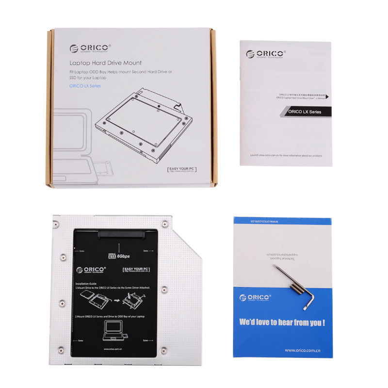 Khay gắn ổ HDD/SSD 2.5inch Orico L95SS thay cho ổ DVD laptop