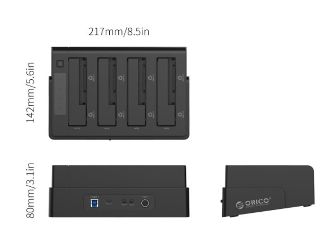 Dock đọc 4 ổ HDD/SSD 2.5/3.5inch Orico 6648US3C chuẩn USB3.0