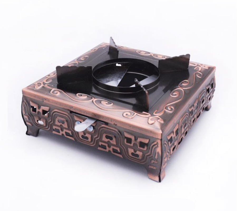 Bếp cồn hợp kim hoa văn nổi giả cổ 19cm Ouge OG6666D