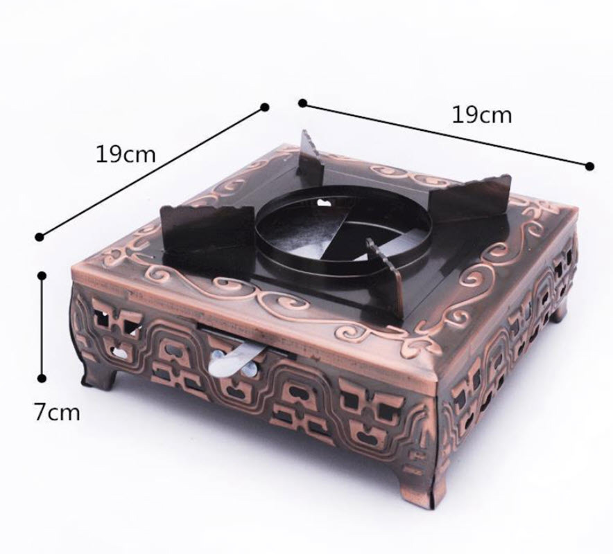 Bếp cồn hợp kim hoa văn nổi giả cổ 19cm Ouge OG6666D