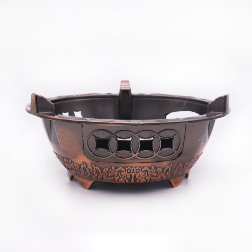 Bếp cồn hợp kim hoa văn nổi giả cổ 20cm Ouge OG6666F