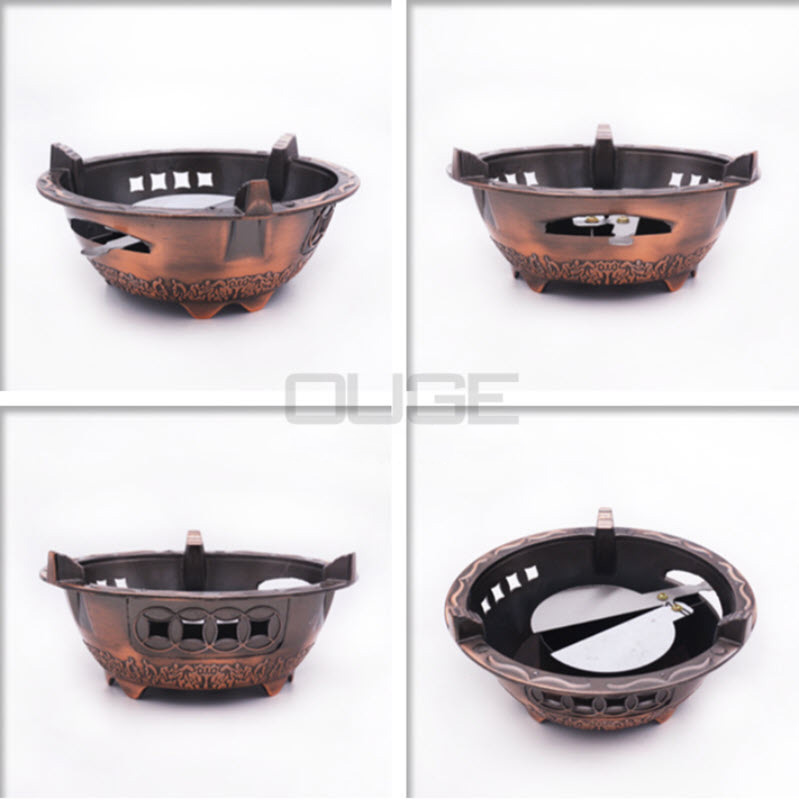 Bếp cồn hợp kim hoa văn nổi giả cổ 20cm Ouge OG6666F