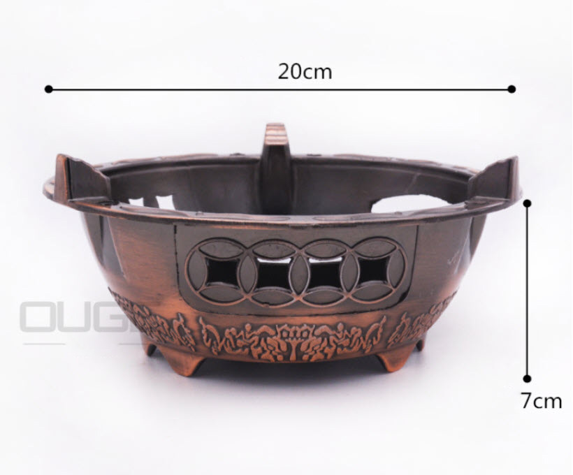 Bếp cồn hợp kim hoa văn nổi giả cổ 20cm Ouge OG6666F