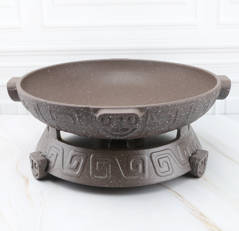 Bộ chảo phủ đá chống dính hâm nóng thức ăn kèm bếp cồn Ouge OG95222