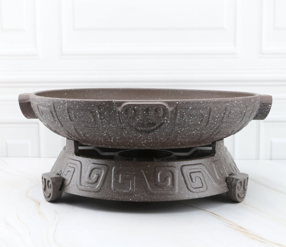 Bộ chảo phủ đá chống dính hâm nóng thức ăn kèm bếp cồn Ouge OG95222
