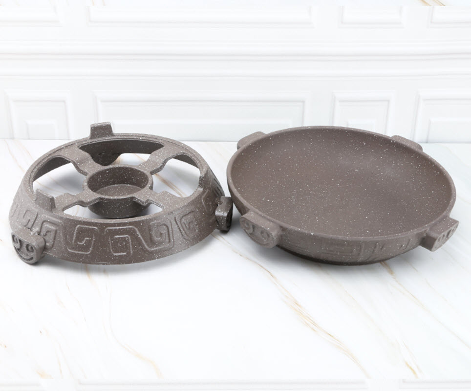 Bộ chảo phủ đá chống dính hâm nóng thức ăn kèm bếp cồn Ouge OG95222