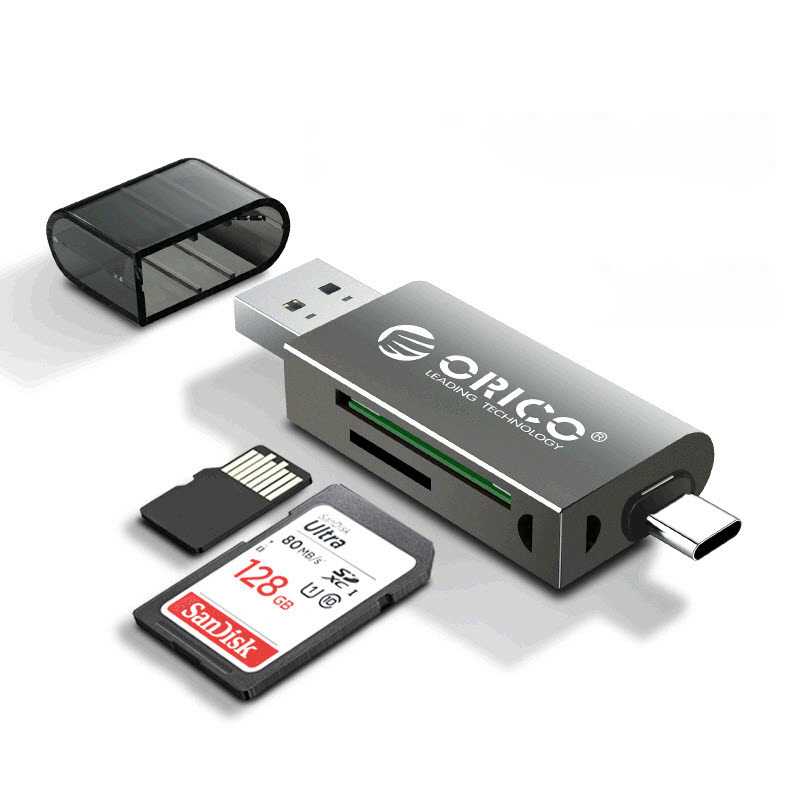 Đầu đọc thẻ nhớ chuẩn USB3.0 và Type-C Orico CDR02BK
