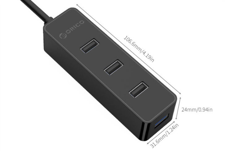 Hub bộ chia usb 4 cổng Orico W5PH4 chuẩn USB3.0