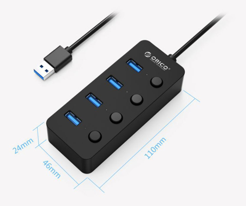 Hub bộ chia usb 4 cổng Orico W9PH4 chuẩn USB3.0