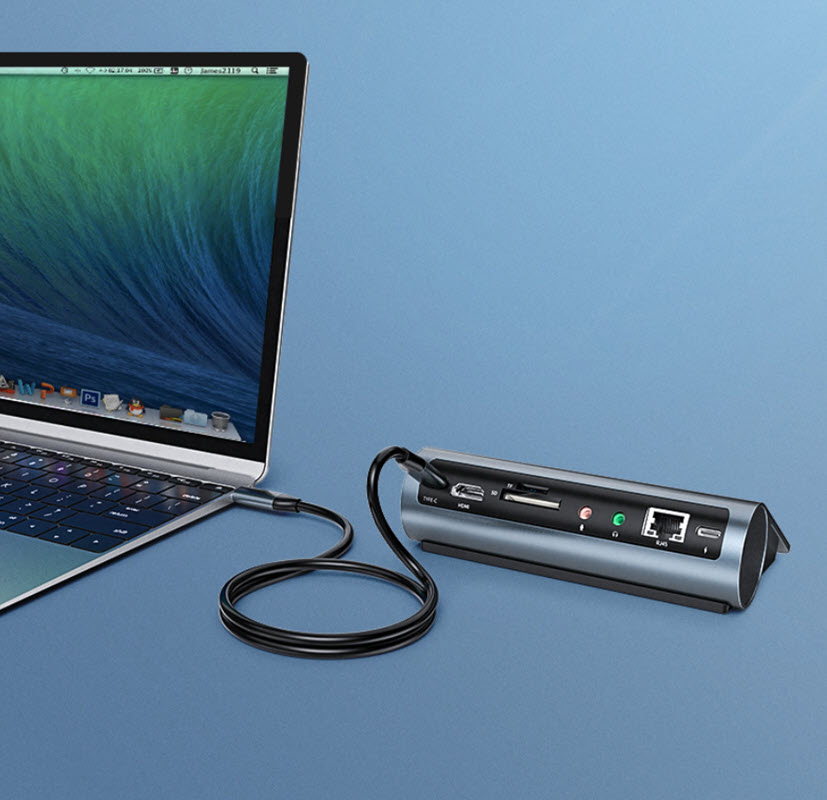 Dock station chia cổng USB HDMI Ethernet Micro audio Orico M3H6N