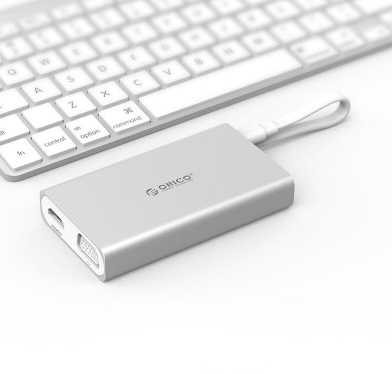 Dock station Type-C Orico ADS2R chia cổng USB3.0 VGA HDMI Ethernet USB-C