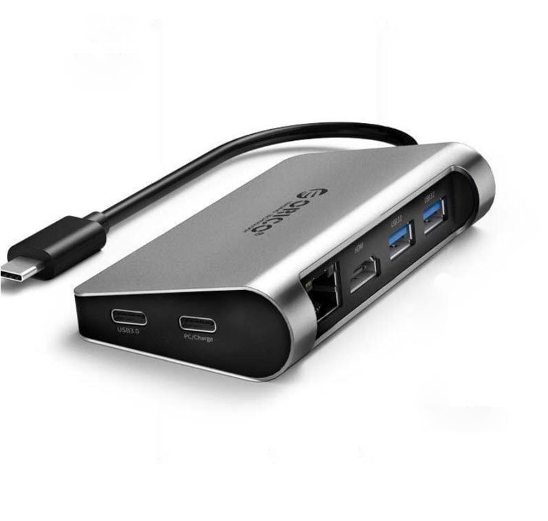 Dock station Type-C Orico CLHX3 chia cổng USB3.0 USB-C HDMI Ethernet