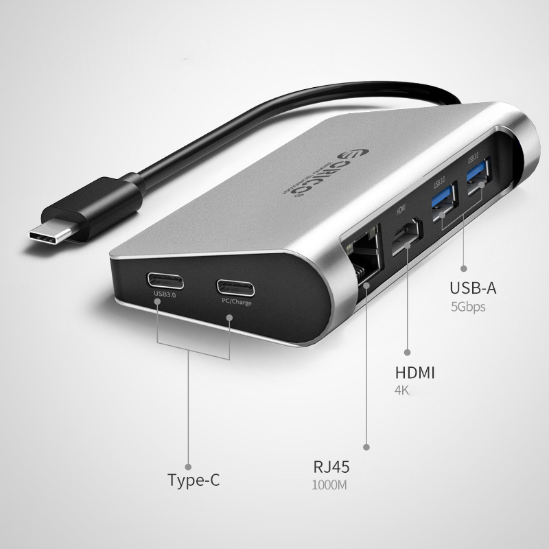 Dock station Type-C Orico CLHX3 chia cổng USB3.0 USB-C HDMI Ethernet