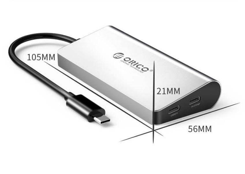 Dock station Type-C Orico CLHX3 chia cổng USB3.0 USB-C HDMI Ethernet