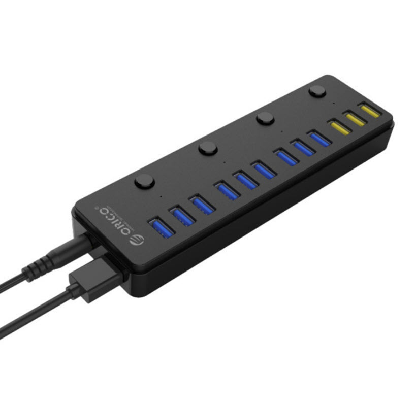 Hub bộ chia USB 9 cổng 3 cổng sạc nhanh Orico P12U3 chuẩn USB3.0