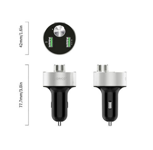 Cóc sạc nhanh cho xe hơi kèm kết nối bluetooth Orico UBT2U