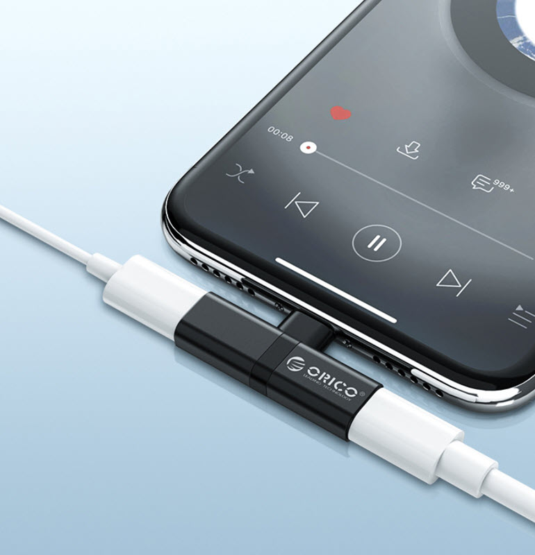 Bộ chuyển đổi sạc và tai nghe 2 trong 1 cho iphone Orico LIG2