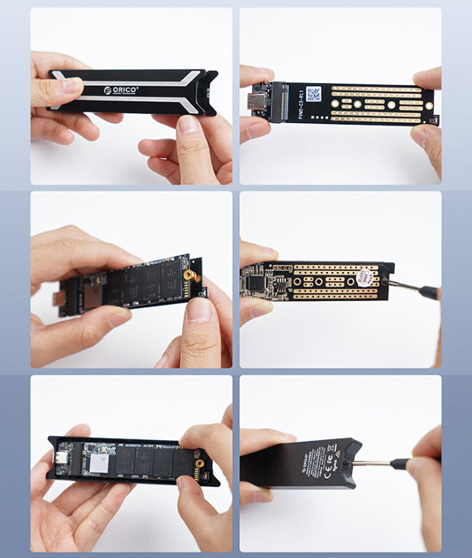 Box đựng ổ cứng M.2 NVME 2TB Type-C chuẩn USB3.1 Orico PBM2C3