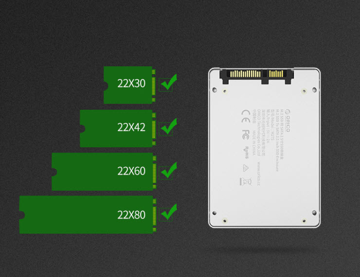 Box đựng ổ cứng M.2 NGFF sang chuẩn SATA3.0 Orico M2TS