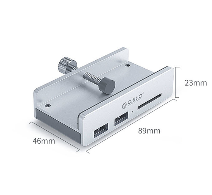 Hub bộ chia 2 cổng USB3.0 cổng đọc thẻ nhớ Orico MH2ACU3