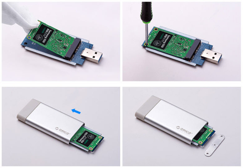 Box đựng ổ cứng SSD mSata type USB-A Orico MSGU3