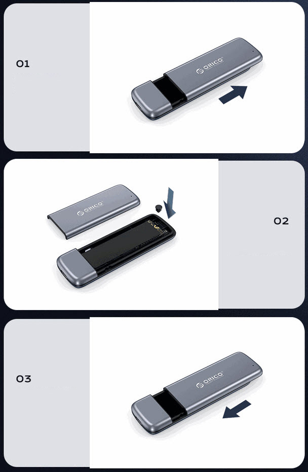 Box đựng ổ cứng SSD M.2 nắp trượt Orico M2L2V03C