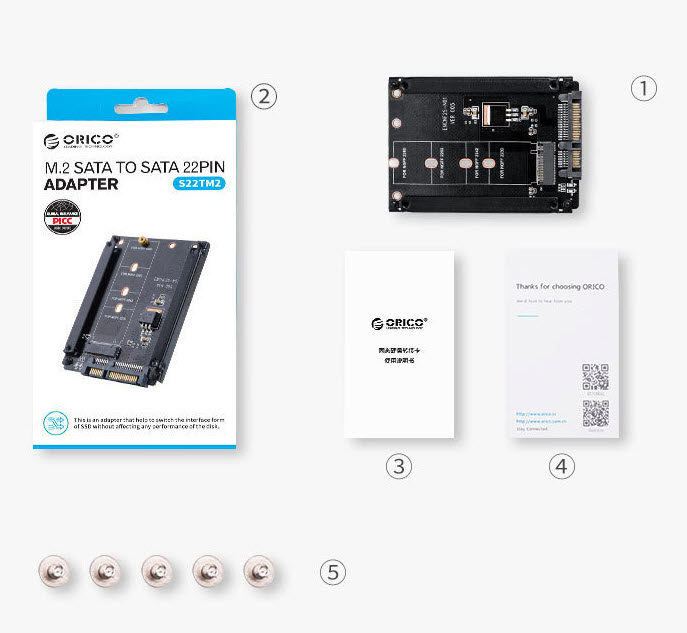 Card chuyển đổi ổ cứng M.2 NGFF sang Sata 22Pin Orico S22TM2